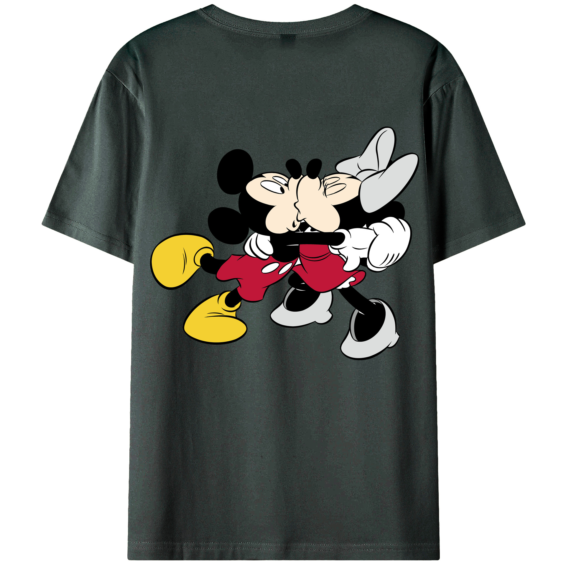 ミッキーマウス Mickey Mouse 綿100％ メンズ半袖Tシャツ（バックプリント） 通気性